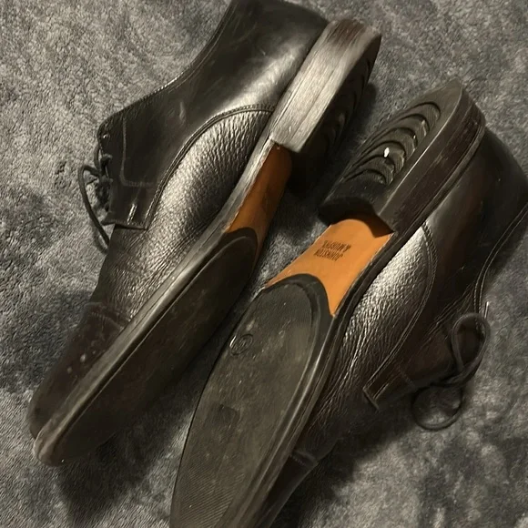 Johnston & Murphy Black Leather Men's Dress Shoes - Picture 4 of 12